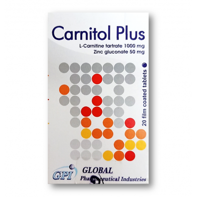 CARNITOL PLUS ( L-CARNITINE 1000 MG + ZINC GLUCONATE 50 MG ) 20 FILM-COATED TABLETS